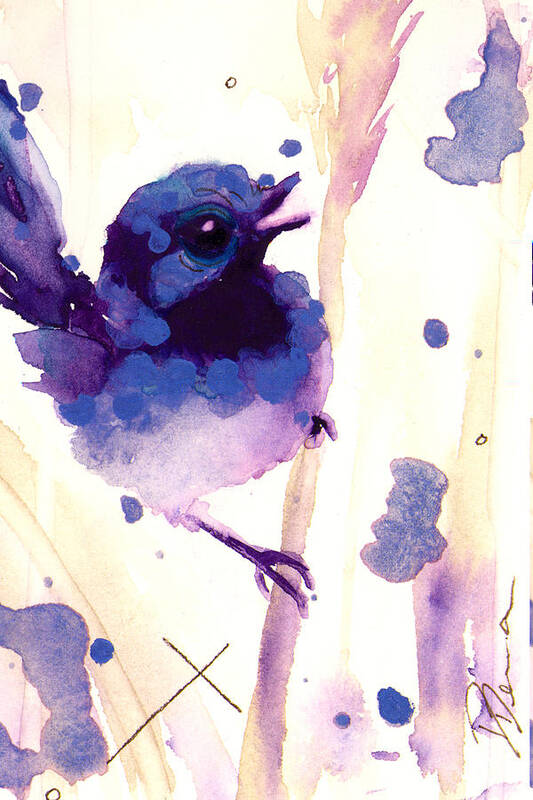 Fairy-wren Poster featuring the painting Fairy-wren by Dawn Derman