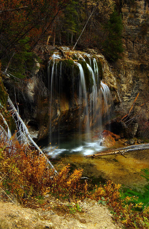 Colorado Poster featuring the photograph Falls at Hanging Lake Vertical by Jeremy Rhoades