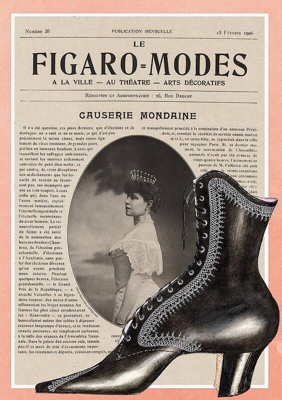 Boot Poster featuring the painting Figaro Modes Collage by Vincent Monozlay