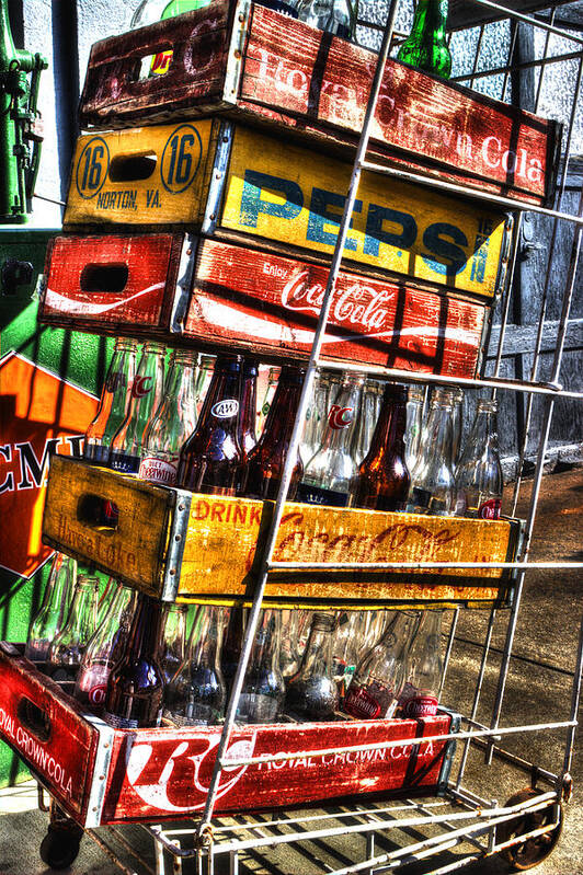 Soda Crates Poster featuring the photograph Filling Station Sodas by Michael Eingle