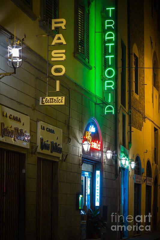 Europe Poster featuring the photograph Firenze Neon by Inge Johnsson