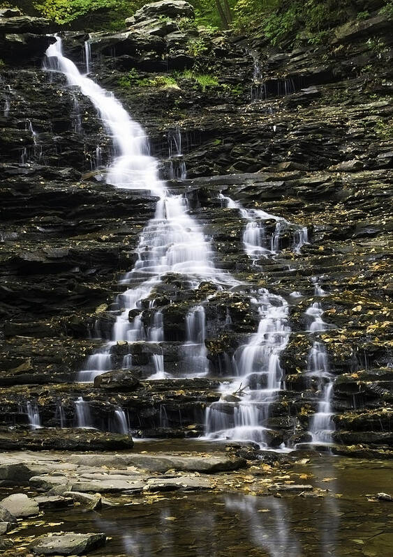 Ricketts Glen Poster featuring the photograph FL Ricketts Falls by Paul Riedinger