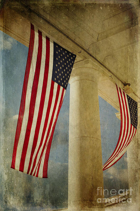 Flag Poster featuring the photograph Flags over Arlington by Terry Rowe