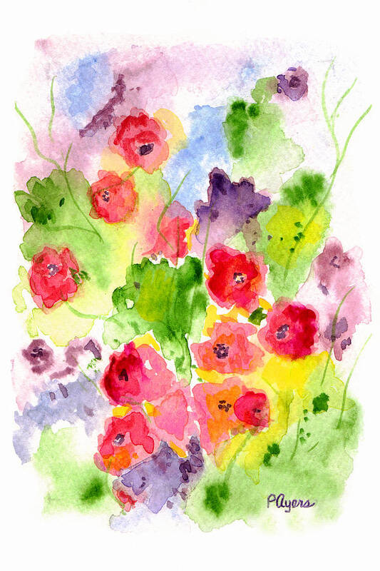 Watercolor Poster featuring the painting Floral Fantasy by Paula Ayers
