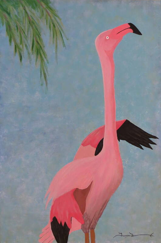 Flamingo Poster featuring the painting Florida Flamingo by Tim Townsend