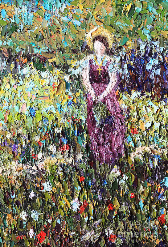 Impressionism Poster featuring the painting Flower Girl by Pattie Calfy