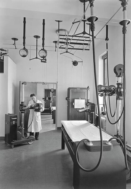 American Poster featuring the photograph Fluoroscopy Room In A Us Hospital 1941 by Library Of Congress