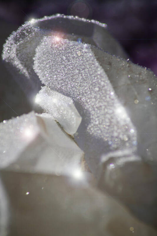 Quartz Crystals Poster featuring the photograph Frosted Crystals by Ave Guevara