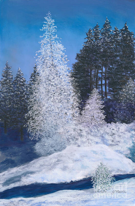 Frosty Poster featuring the painting Frosty Trees by Ginny Neece