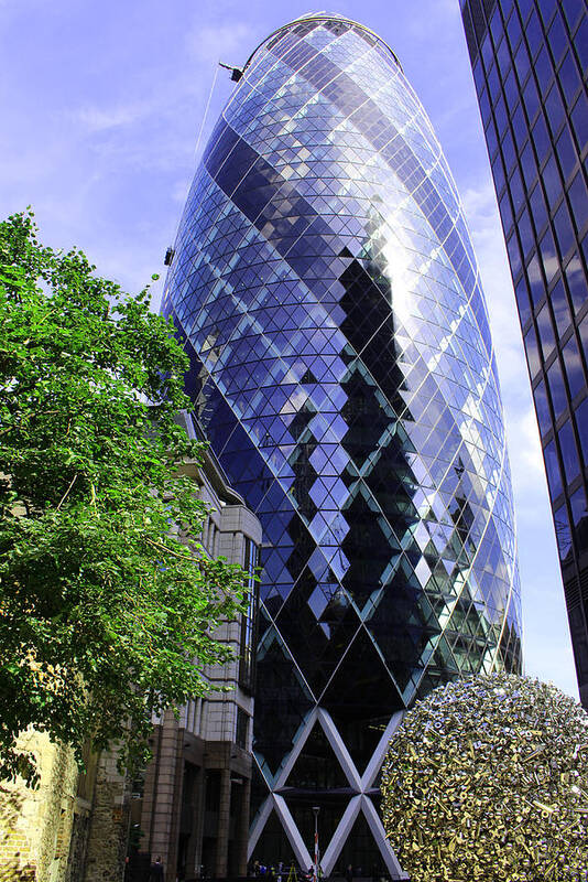 Swiss-re Poster featuring the photograph Gherkin 30 St Mary Axe by Nicky Jameson
