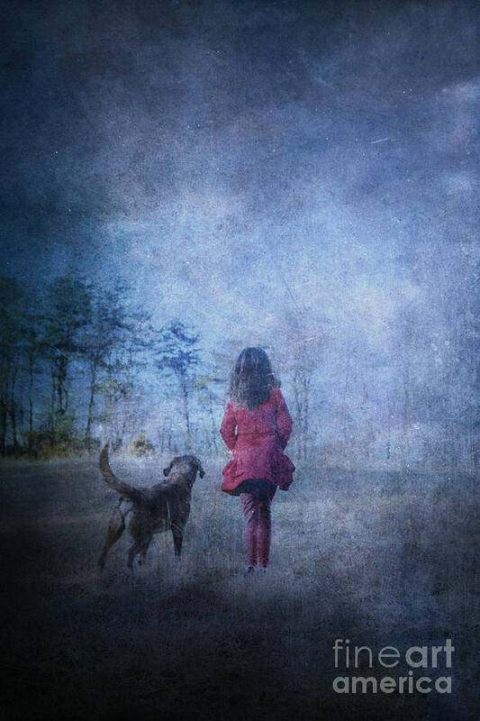 Animal Poster featuring the photograph Girl and Her Dog by Stephanie Frey