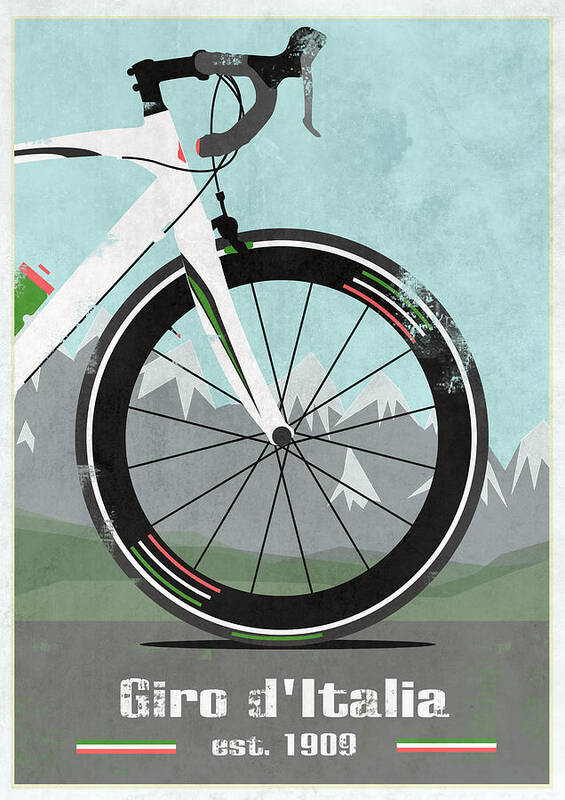 France Poster featuring the mixed media Giro d'Italia Bike by Andy Scullion