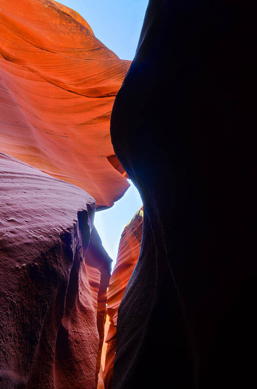 Antelope Canyon Poster featuring the photograph Glowing Red Rocks by Jason Chu