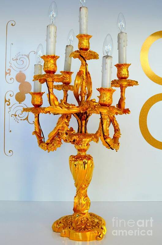 Liberace Poster featuring the photograph Gold Candelabra by Mary Deal