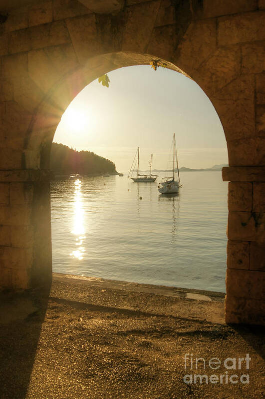 Sunset Poster featuring the photograph Golden Archway Sunset by David Birchall