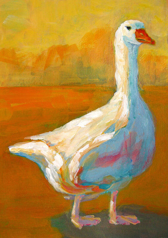 Prints Poster featuring the painting Goose a farm animal by Patricia Awapara