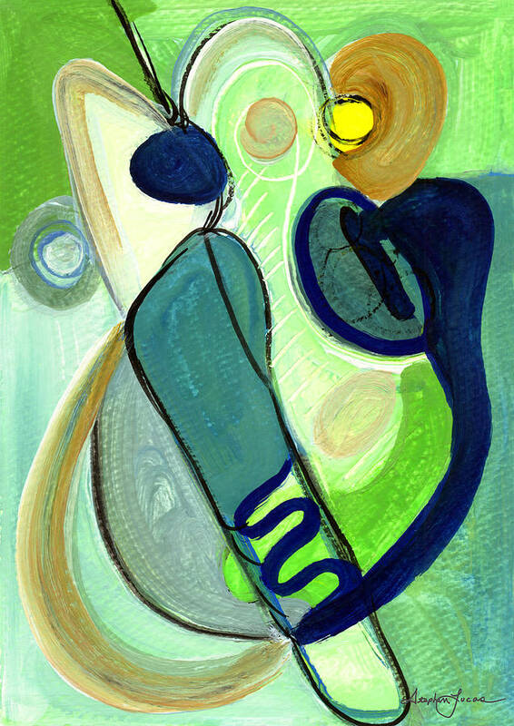 Abstract Art Poster featuring the painting Gorgeous in Green by Stephen Lucas