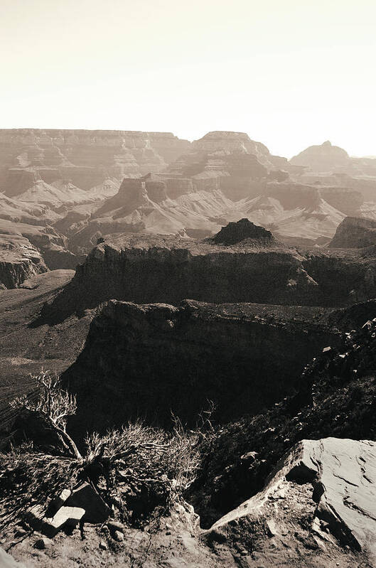Lith Poster featuring the photograph Grand Canyon panorama from the South Rim by Arkady Kunysz