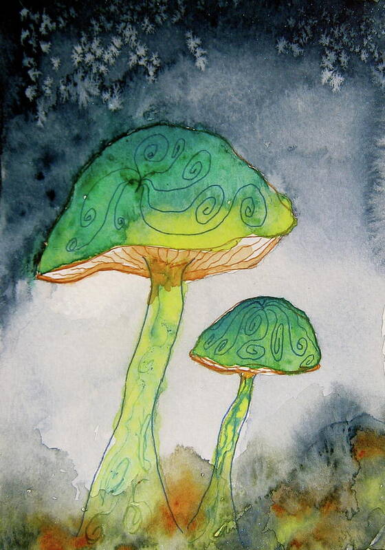 Watercolor Poster featuring the painting Green Dreams by Beverley Harper Tinsley