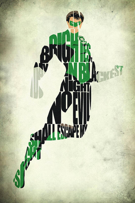 Green Lantern Poster featuring the digital art Green Lantern by Inspirowl Design