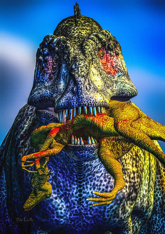Tyrannosaurus Rex Poster featuring the digital art Guilty Pleasure by Bob Orsillo