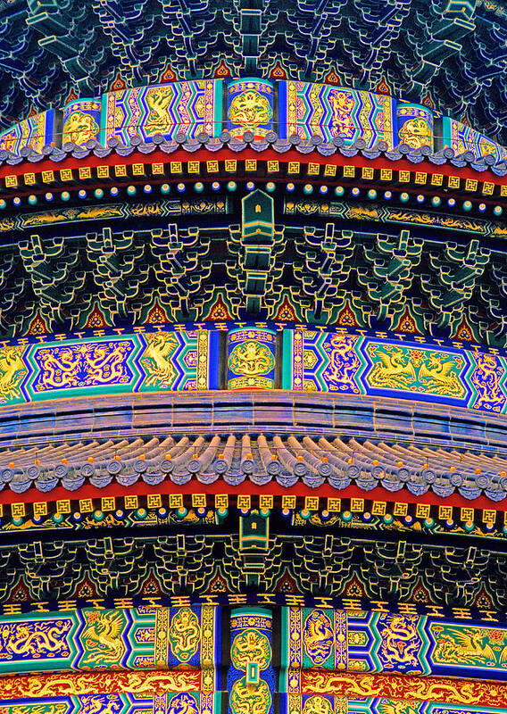 Beijing Poster featuring the photograph Hall of Prayer detail by Dennis Cox