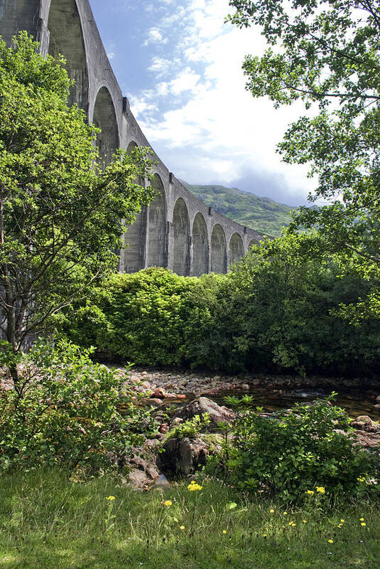 Train Poster featuring the photograph Harry Potters Glenfinnan Viaduct Scotland by Sally Ross
