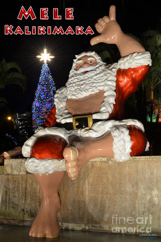 Mele Kalikimaka Merry Christmas Poster featuring the photograph Hawaiian Santa by Aloha Art