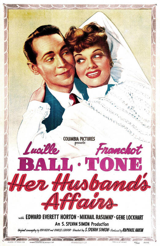 1940s Movies Poster featuring the photograph Her Husbands Affairs, Us Poster by Everett