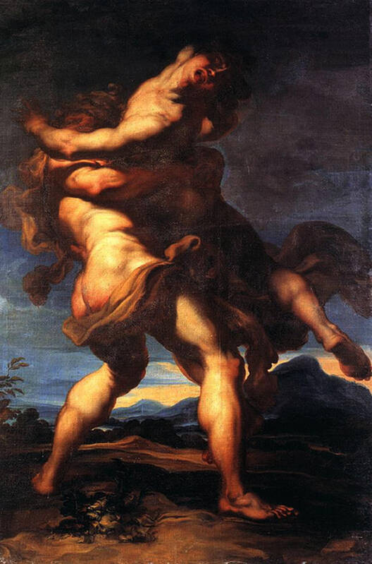 Hercules And Antaeus Poster featuring the painting Hercules and Antaeus by Gaudenzio Ferrari