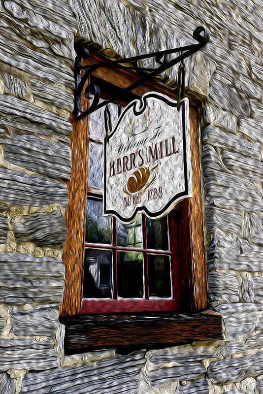 Mill Sign Poster featuring the photograph Herrs Mill by Paul W Faust - Impressions of Light