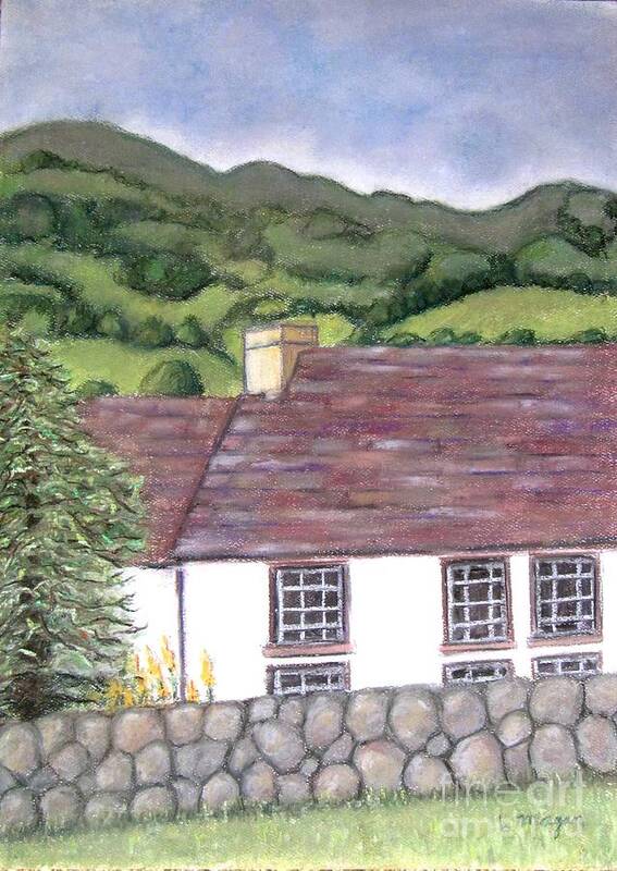 Scotland Poster featuring the pastel Highland Farmhouse by Laurie Morgan