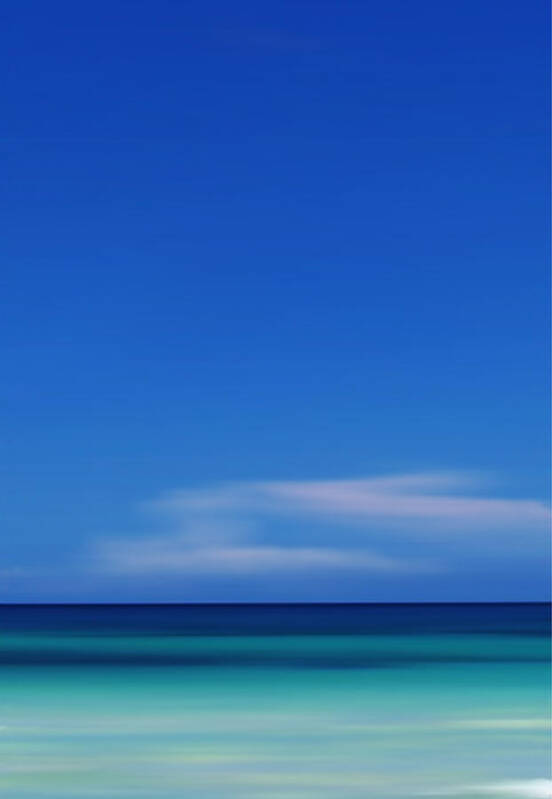 Blue Poster featuring the digital art Horizon by Deborah Smith