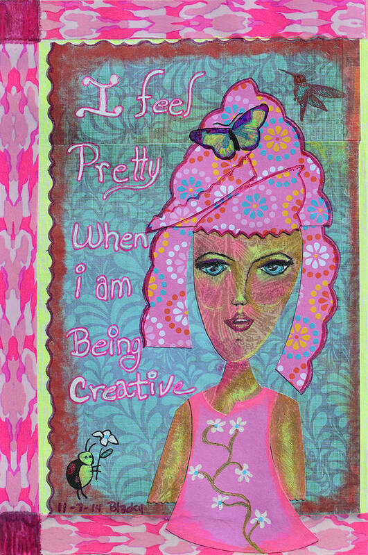 Art Journal Poster featuring the mixed media I Feel Pretty by Donna Blackhall