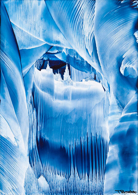 Ice Poster featuring the painting Ice castles painting by Tisha Art