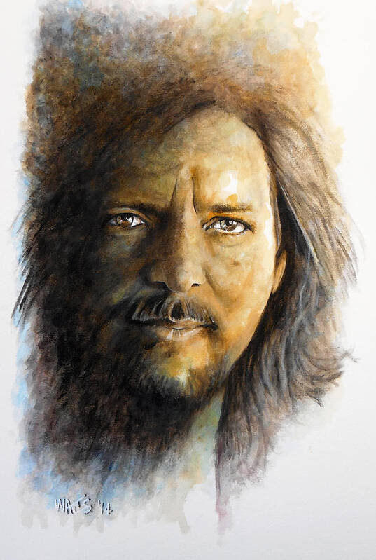 Eddie Vedder.musician.singer Poster featuring the painting I'm Still Alive by William Walts