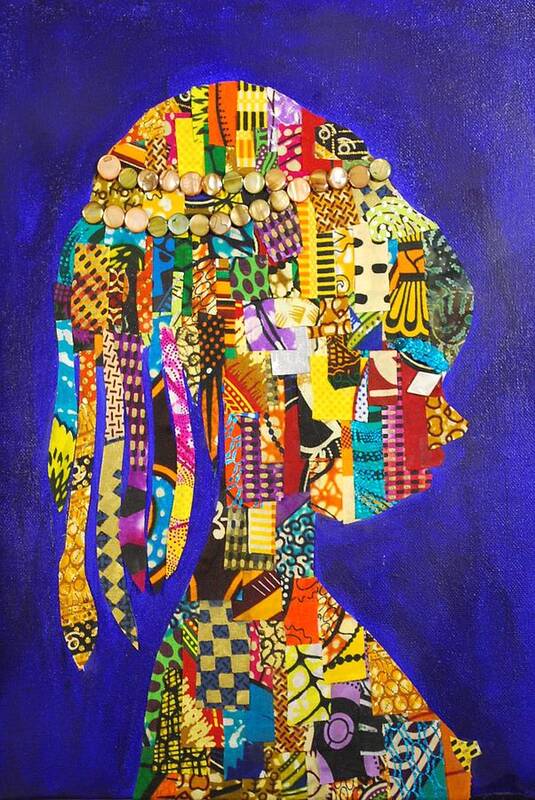 Collage Poster featuring the tapestry - textile Imani by Apanaki Temitayo M