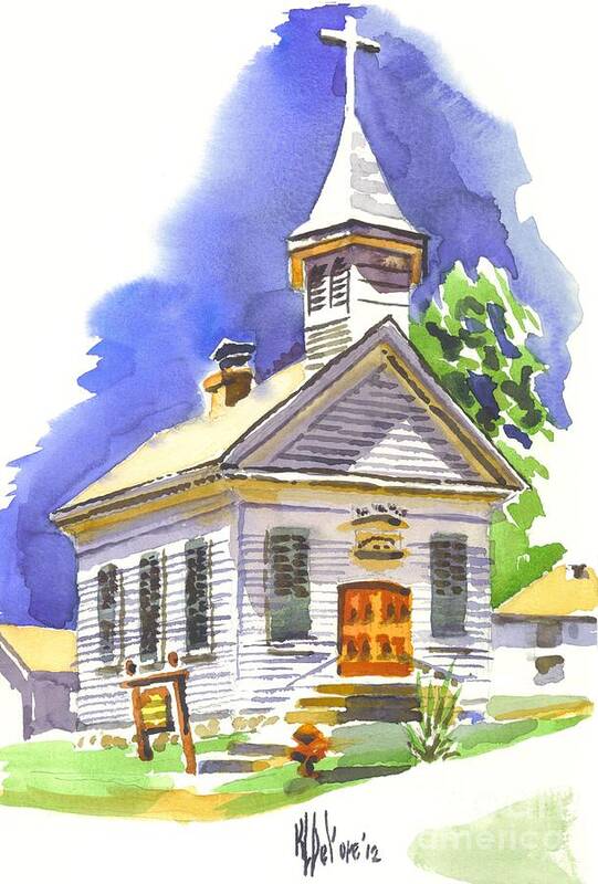 Kipdevore Poster featuring the painting Immanuel Evangelical Lutheran Church Pilot Knob Missouri by Kip DeVore