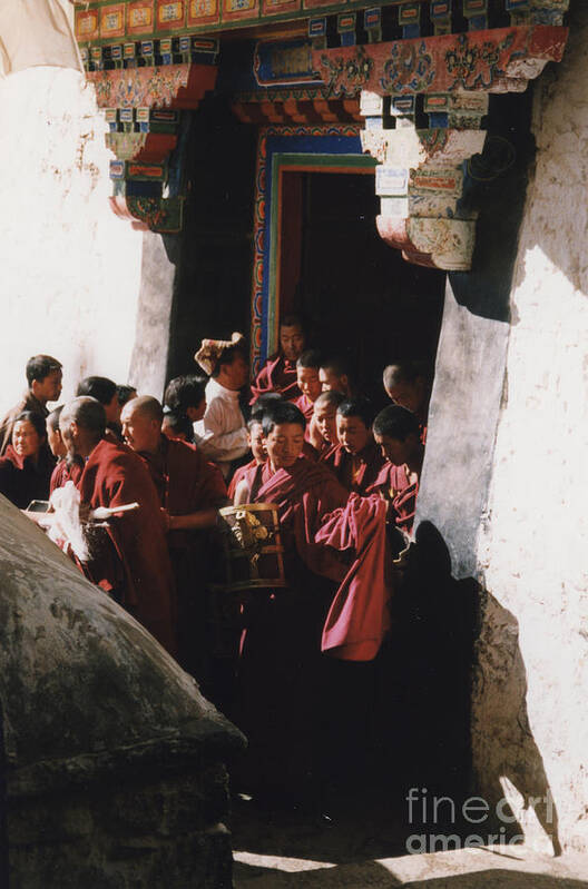 First Star Poster featuring the photograph In Tibet Tibetan Monks 5 by jrr by First Star Art