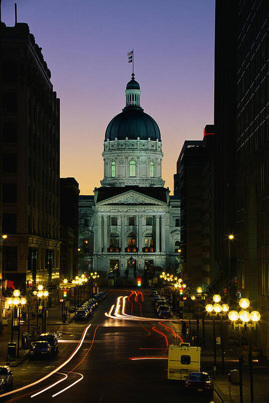 Photography Poster featuring the photograph Indiana State Capitol Building by Panoramic Images