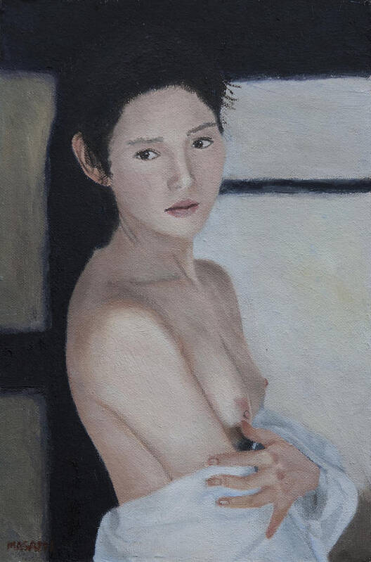 Nude Poster featuring the painting Indoor Light by Masami Iida