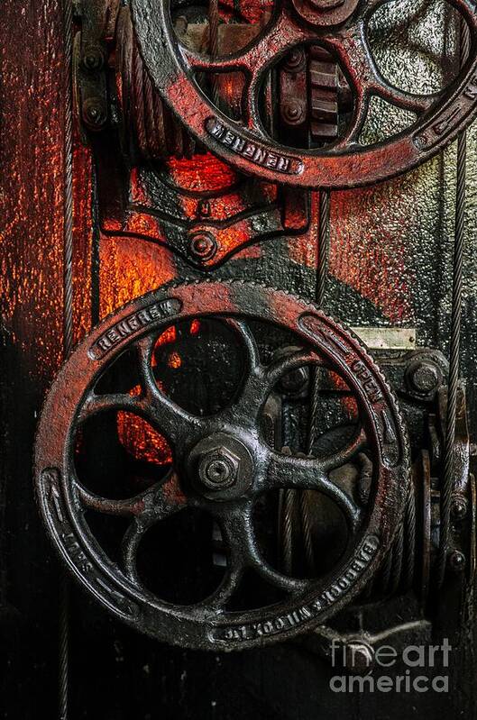 Vintage Poster featuring the photograph Industrial Wheels by Carlos Caetano