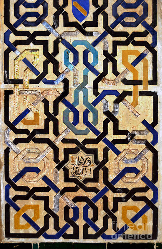 Mosaic Poster featuring the photograph Interlocking tiles in the Alhambra by RicardMN Photography