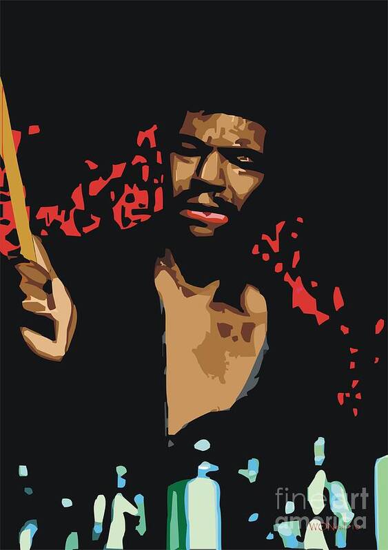 Male Portraits Poster featuring the digital art Jack DeJohnette by Walter Neal