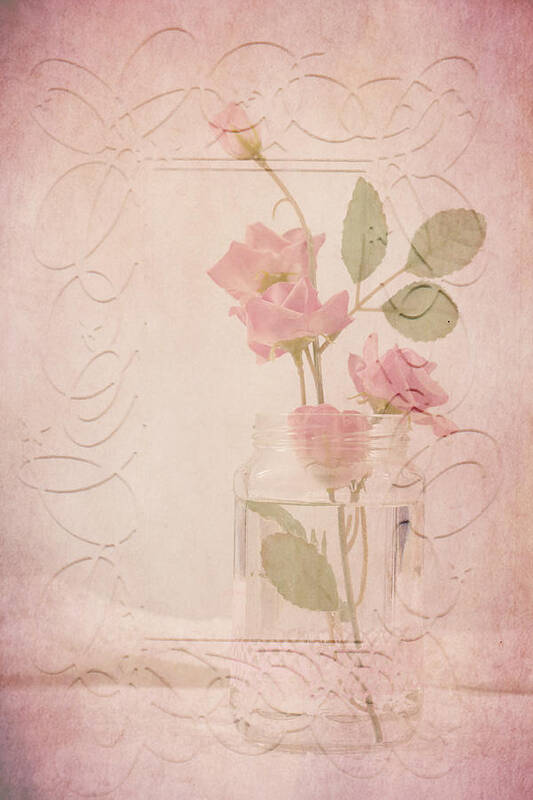 Pink Roses Poster featuring the photograph Jam Jar Roses by Sandra Foster
