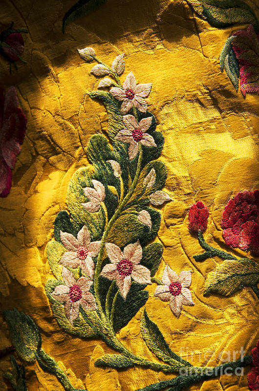 Jacobean Poster featuring the photograph Jewel Embroidery by Brenda Kean
