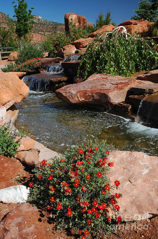 Waterfall Poster featuring the photograph 217P Kanab UT water feature by NightVisions