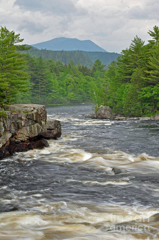 Crib Works Poster featuring the photograph Katahdin and Penobscot River by Glenn Gordon