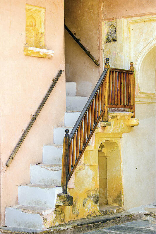 Heritage Staircase Poster featuring the photograph Keep Left by Prakash Ghai