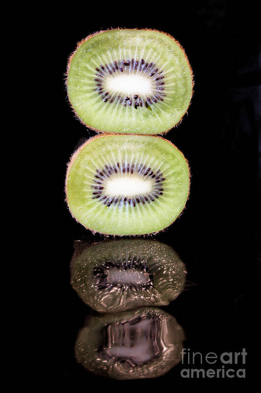 Abstract Poster featuring the photograph Kiwi on Black by Brian Raggatt